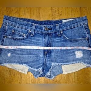 Rag & Bone Blue Distressed Jean Shorts